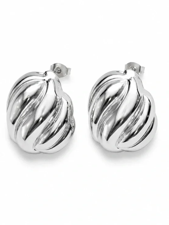 New mayamar Silver Twisted statement Stud Earrings - Women Jewelry