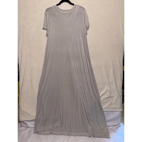 Free People Beach Crossover Short Sleeve Tulip Slit Maxi Dress lilac purple L