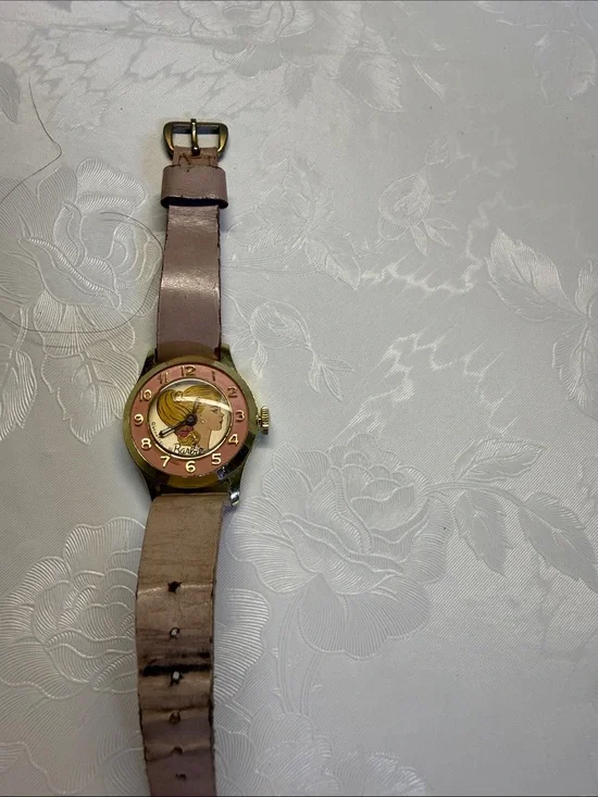 Vintage Pink Leather Barbie Watch