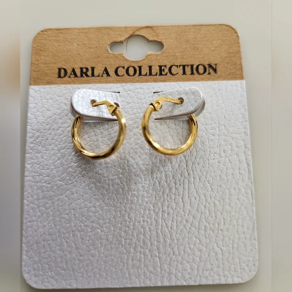 Darla collection Gold Tone Small Hoop Earrings