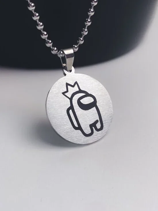 Among Us Stainless Steel Crewmate Kids Video Game Character Pendant Necklace