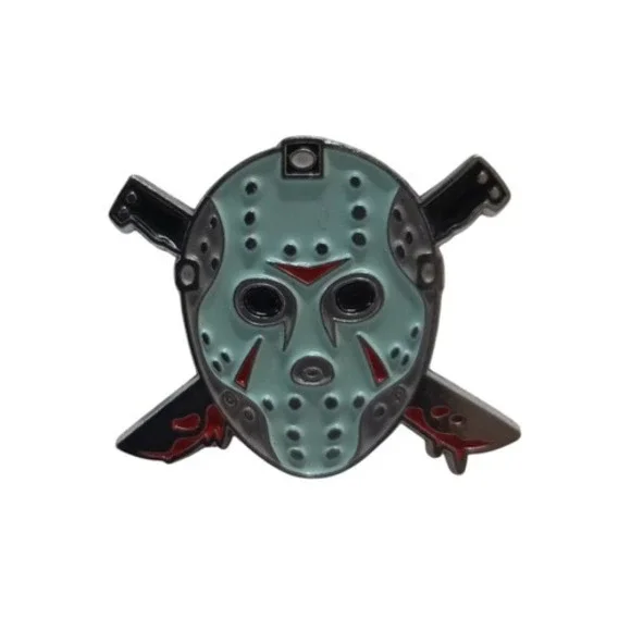 Friday The 13th Jason X Mask And Machetes Enamel Pin