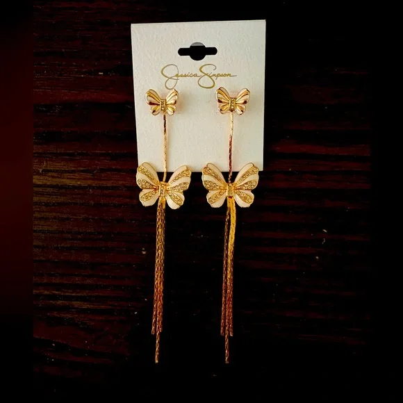 NEW Jessica Simpson butterfly earrings