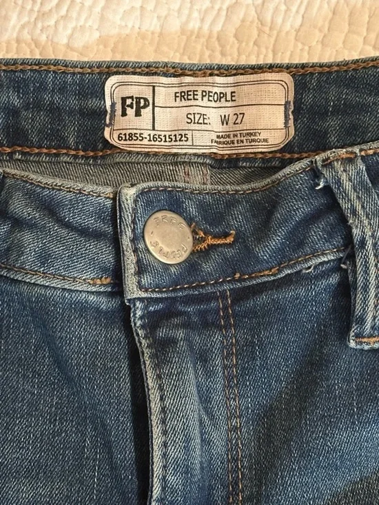 Free People W27 Bootcut Denim Jeans with Frayed Hem