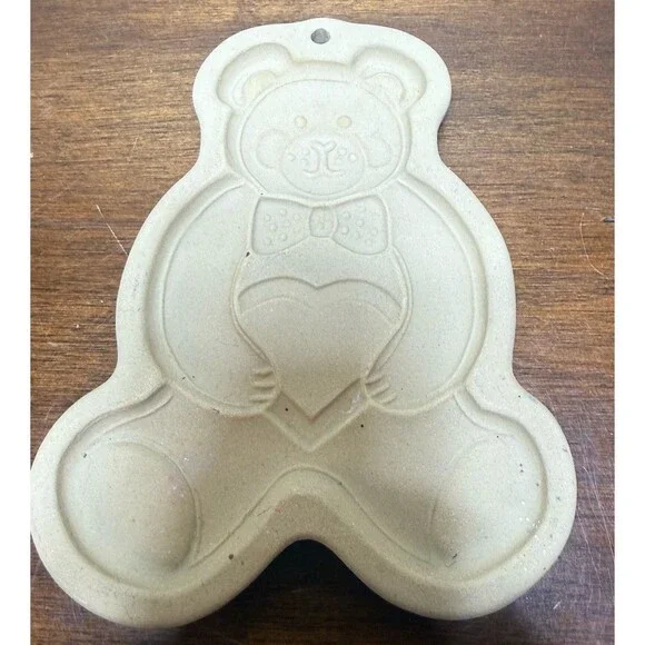 Teddy Bear Clay Cookie Mold 1991 Made In USA Baking Pampered Chef Cottagecore