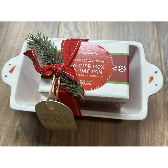 NWT Hallmark Sweet Treats Recipe‎ Box & Ceramic Loaf Pan