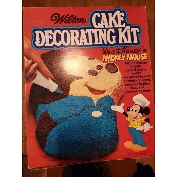 Vintage Wilton Mickey Mouse Foil Baking Pan missing decorating tools‎