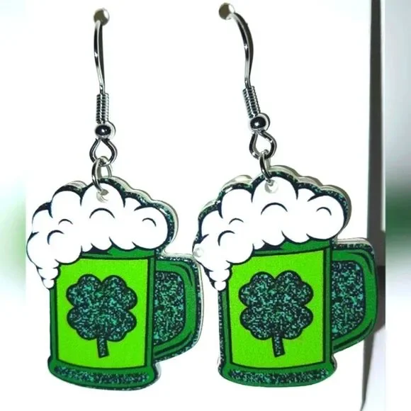 Super cute St Patrick's lucky green earrings