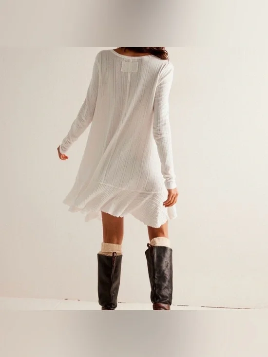 NWT FREE PEOPLE Tate Pointelle Tunic- Ivory Combo $78 MSRP