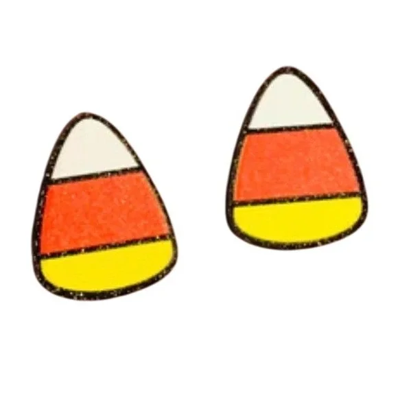 Candy Corn Stud Earrings‎ Women OS Multicolor Halloween Spooky Festive