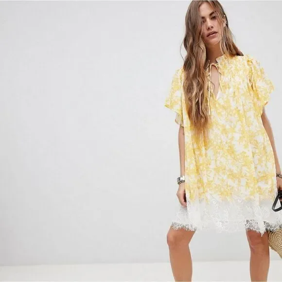 Free‎ People Marigold Print Tunic Dress Size Small
