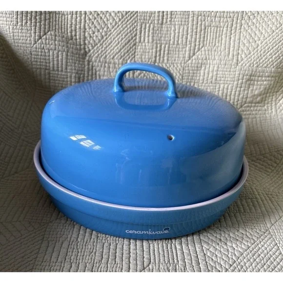 Vintage Roaster! Ceramiwave Pro BlueCeramic Cooking Baking  Oven Microwave