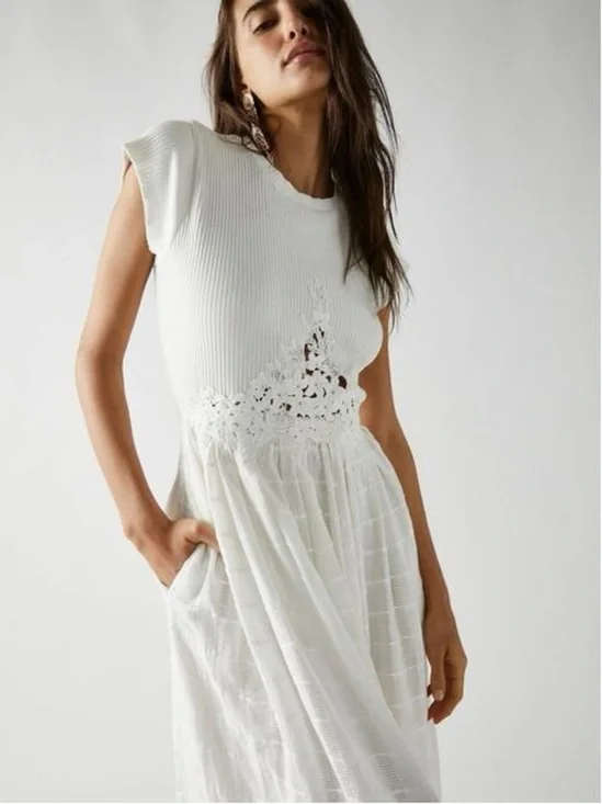 Free People Serenity Maxi Dress White XL New With Tags