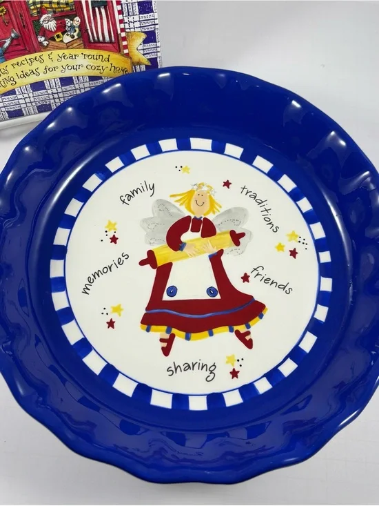 ANGEL PIE PLATE & COOKBOOK  (GOOSE BERRY PATCH)