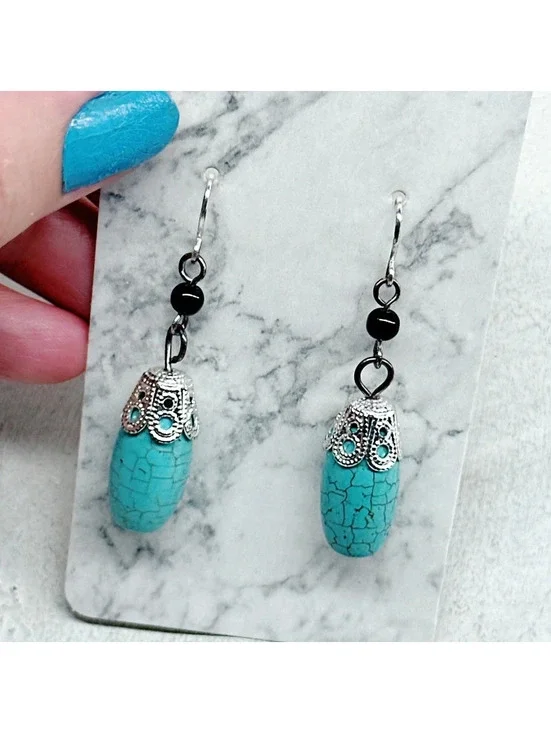 830mc. Dyed Howlite Southwest Earrings