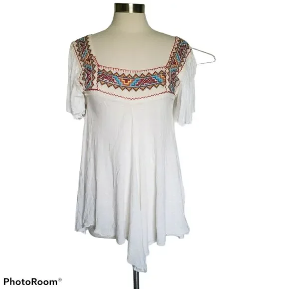 Well Loved FP White Embroidered Top
