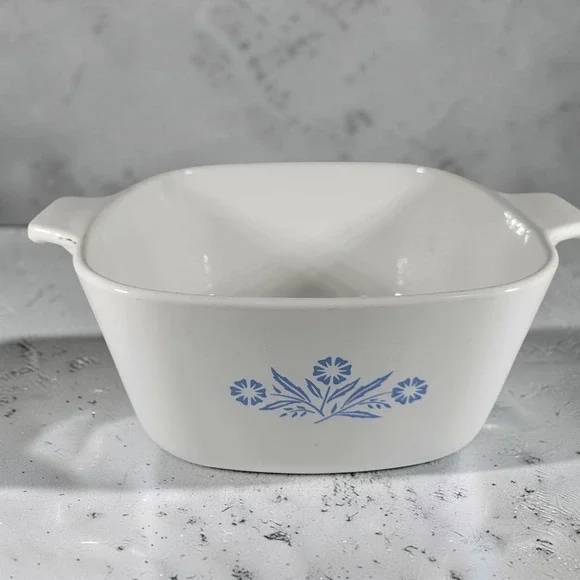 NO LID Corning Ware Blue Cornflower Casserole Dish 1.75 QT P-1 3/4-B White Vth