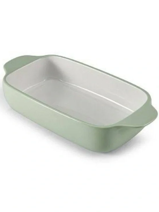 KitchenAid Loaf Pan Bread Baking Rectangular  Stoneware Side Handles Pistachio