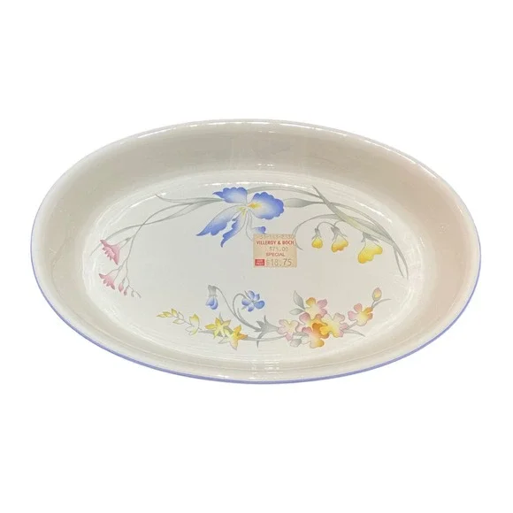 Villeroy & Boch Riviera Vilbofour Oval Baker Porcelain Floral Baking‎ Dish 12 in
