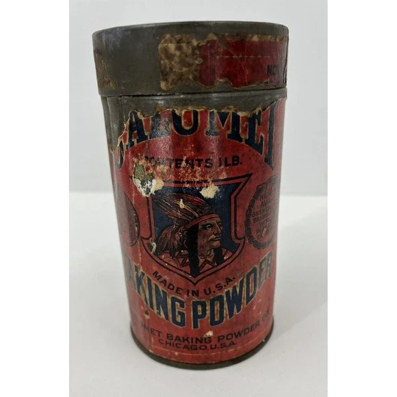 Vintage Calument Baking Powder Tin Paper Label Early Advertising 1 Pound