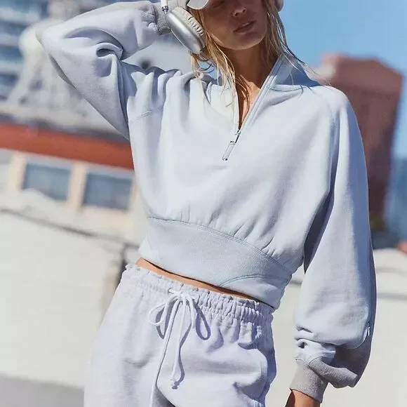 Free People FP Movement Out Of The Park Pullover Sweatshirt Cropped Top S 288893