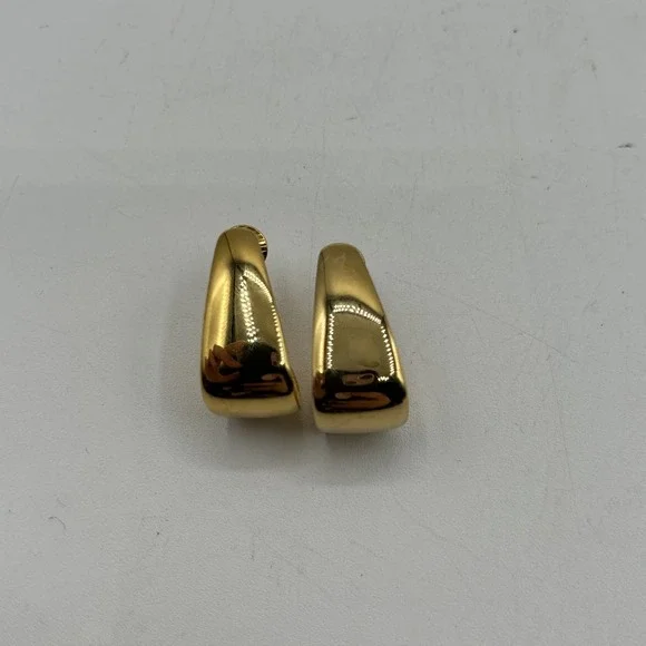 Premier Designs Gold‎ Tone Geometric Earrings Half Hoop Earrings Signed Insignia