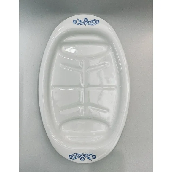 Corning‎ Ware Blue Cornflower P-19 Bakeware Roasting Platter 16x10x2