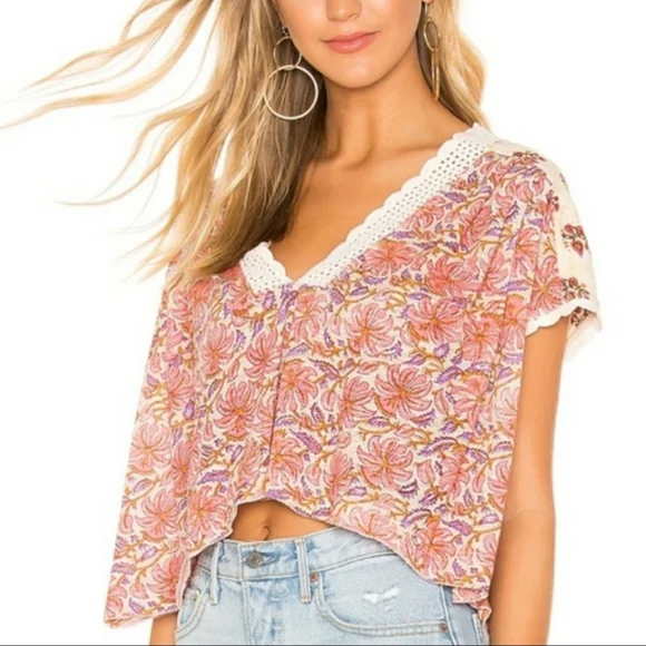 Free People Leilani Floral Top