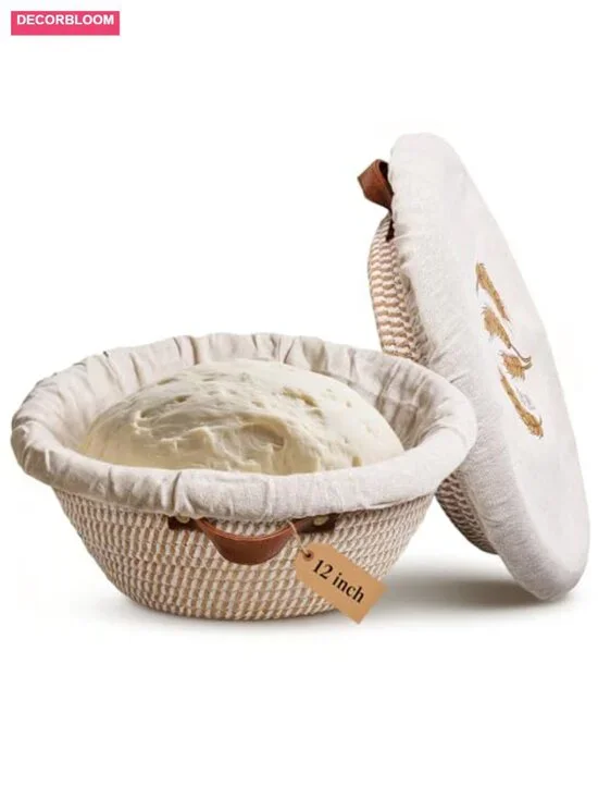 12 Inch Cotton Rope Banneton Bread Proofing Basket Set, 2 Pack Round Sourdough
