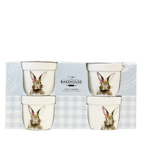 NEW BakeHouse BUNNY Double Sided Ramekin Set/4 🐰🥕🐰