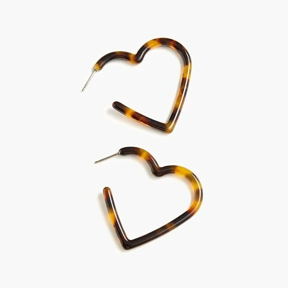 J. Crew Women's‎ NWT Heart Hoop Earrings in Acetate