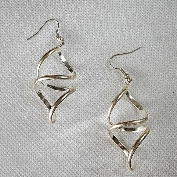 Large Swirly Modernist Drop Earrings