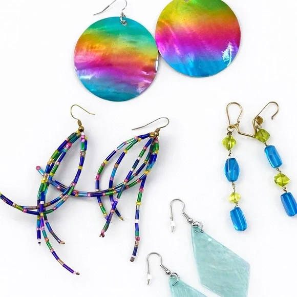 Colorful Earring Set – Lot of 4 | 2000’s Y2K Style | Good Condition
