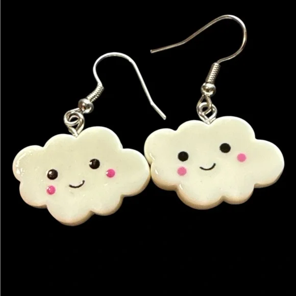 3/$20 Adorable‎ Smiling Cloud Dangle Earrings