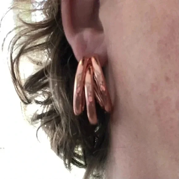 3 for $25/ Rose Gold Triple Hoop Fashion Earrings NWT