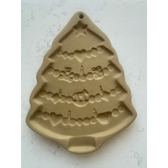 Vintage 1986 Brown Bag Cookie Art Christmas Tree Stoneware Mold Hill Design‎ Inc