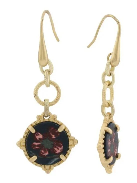 PATRICIA NASH Leather Inset Drop Earrings