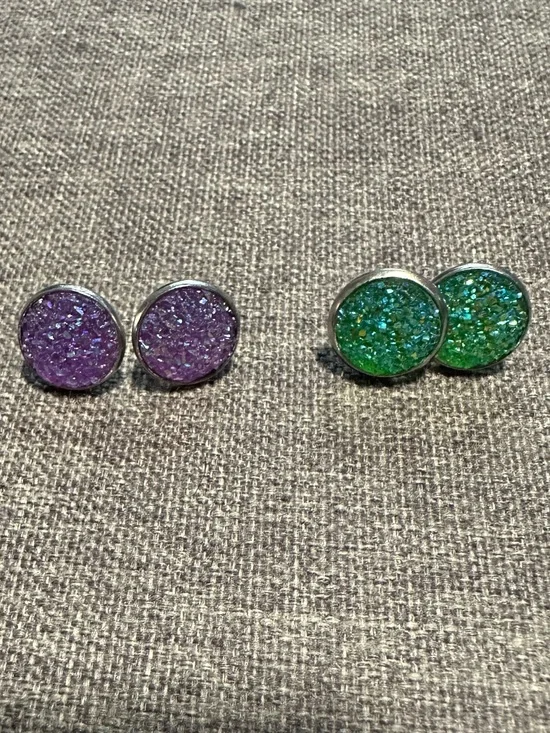 Beautiful Aqua Blue and Lilac Earrings‎ New