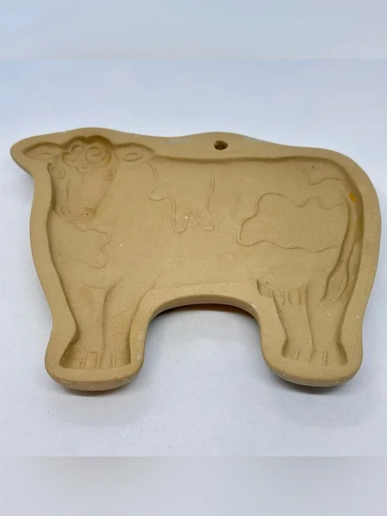 Vintage 1986 Brown Bag Cookie Art Cow Mold Hill Design Inc. Stoneware Grannycore