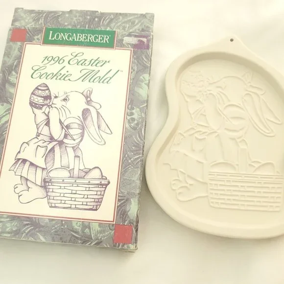 Longaberger Cream Ceramic Pottery Rosemary Bunny 1996 Easter Chocolate/ Cookie