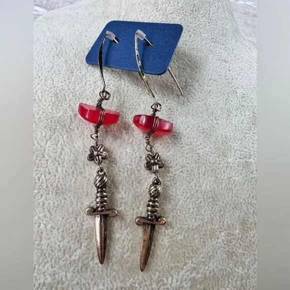 Free People Red Dagger Drop Earrings
