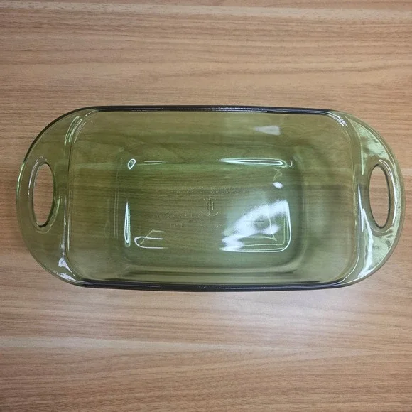 Vintage Anchor Hocking Fire-King Green Glass Bread Loaf Pan 1.5 QT 5