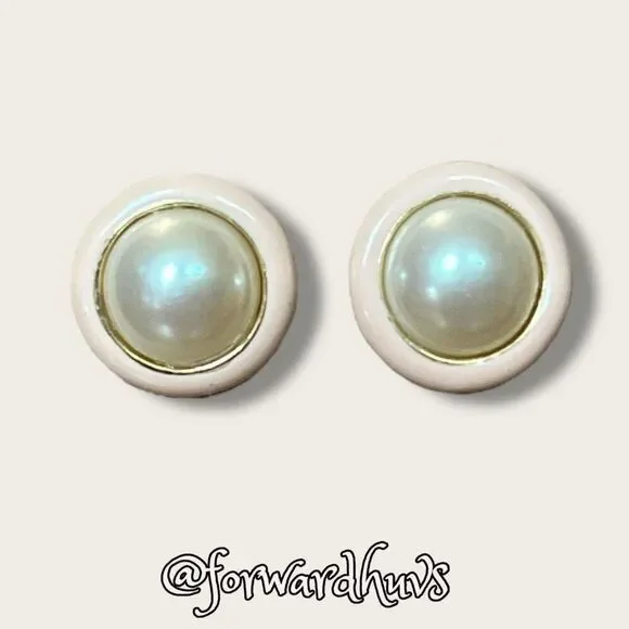 Bundle Sale 3 for $15 | Vintage Gold-Tone and Faux Pearl Stud Earrings