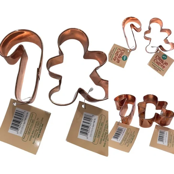 NWT Vintage Wilton Christmas Candy Cane Gingerbread  Copper Clad Cookie Cutter‎