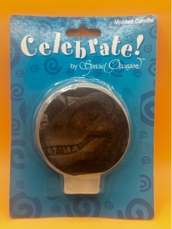 Celebrate By Special Occasion Round Dinosaur Trex Molded Birthday Candle New
