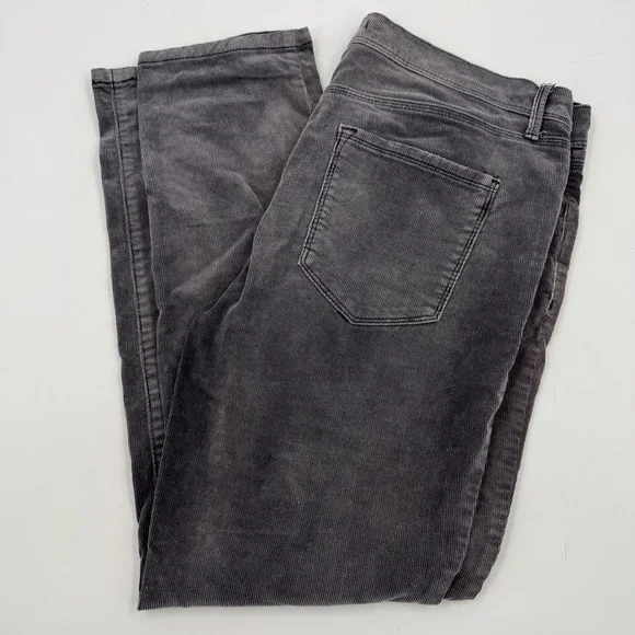 Free People Corduroy Pants Gray Wash High‎ Rise Casual Comfort Size 29