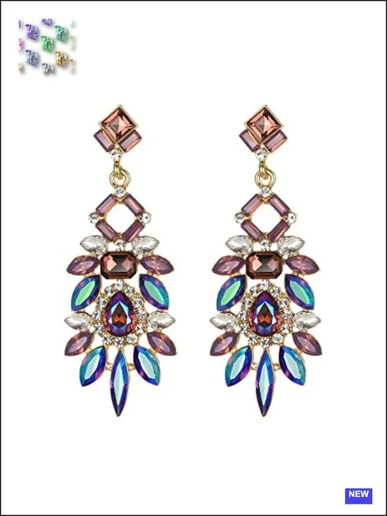 Crystal Zinc Alloy Marquise Geometric Drop Dangle Earrings