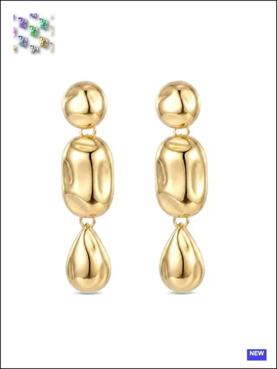 Statement Drop Earrings - Stainless Steel Zinc Alloy Waterproof Non Tarnish