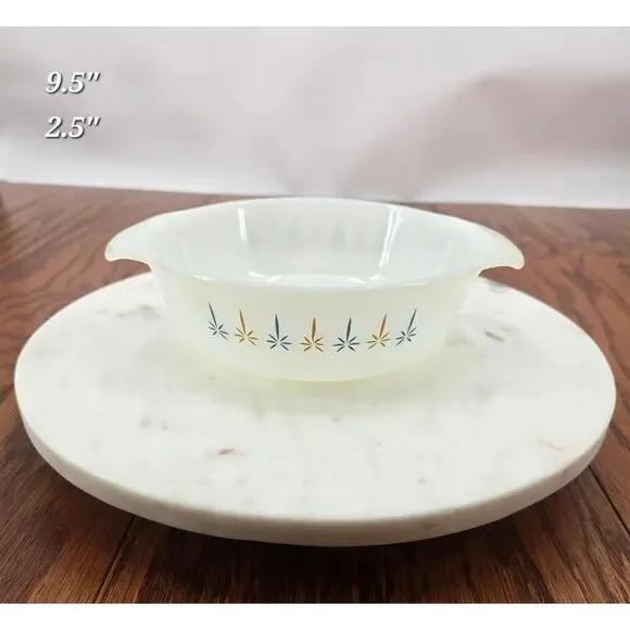 Vintage 1960s Anchor Hocking Fire King 1Q‎ Candle Glow Baking Dish