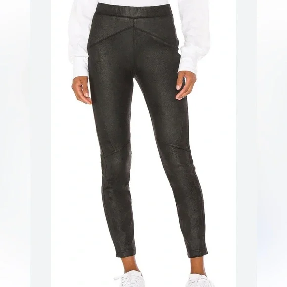 Free People Midnight vegan suede skinny leggings in black size 6